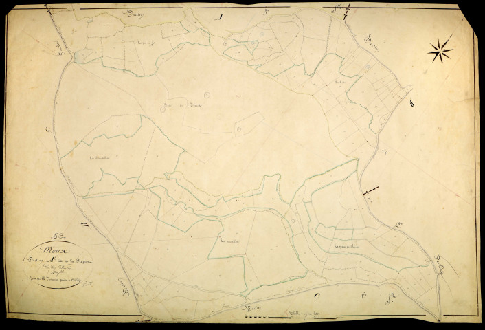 Moux-en-Morvan, cadastre ancien : plan parcellaire de la section A dite de la Fragnot, feuille 5
