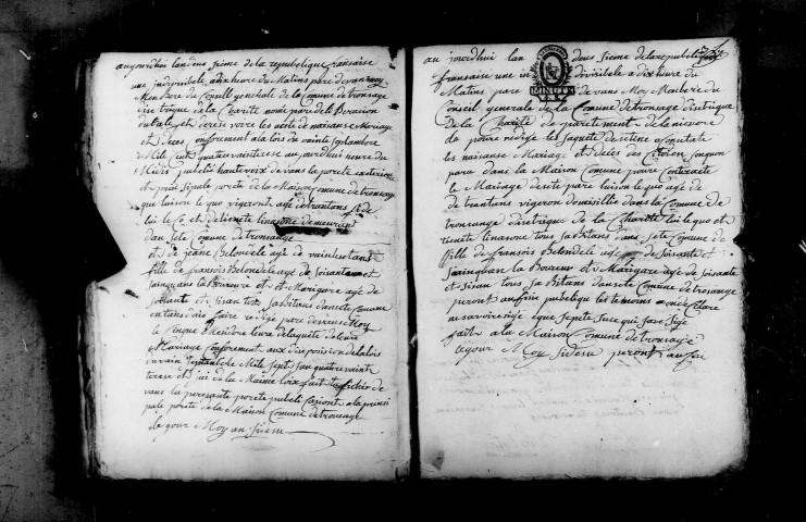 Tronsanges : actes d'état civil.