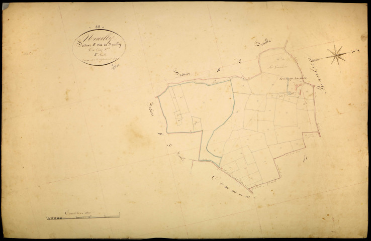 Neuilly, cadastre ancien : plan parcellaire de la section B dite de Neuilly, feuille 2