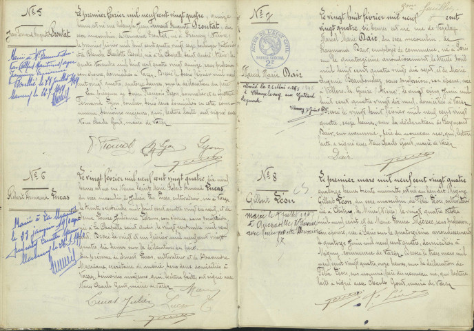 Varzy : actes d'état civil.