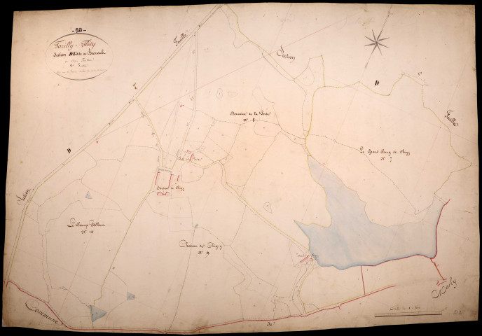 Tazilly, cadastre ancien : plan parcellaire de la section D dite de Barnaud, feuille 2