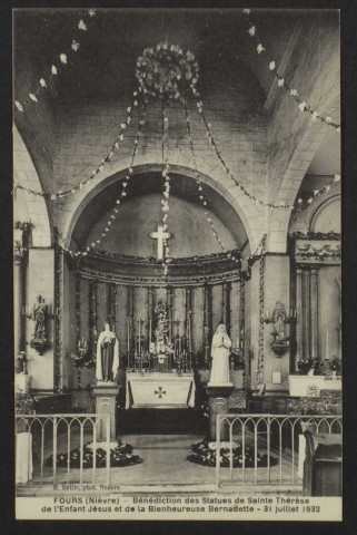 FOURS (Nièvre) – Bénédiction des Statues de Sainte Thérèse de l’Enfant Jésus et de la Bienheureuse Bernadette – 31 juillet 1932
