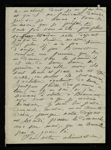 MOUTON (Marie Louise), épouse d'Alexis Mouton : 81 lettres.