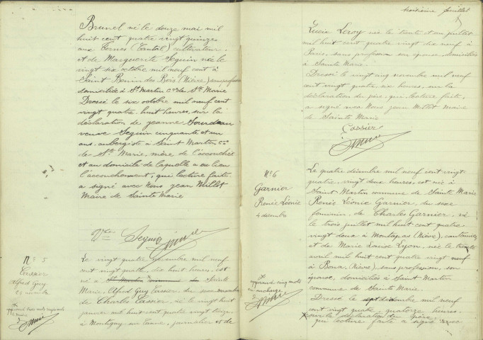 Sainte-Marie : actes d'état civil.