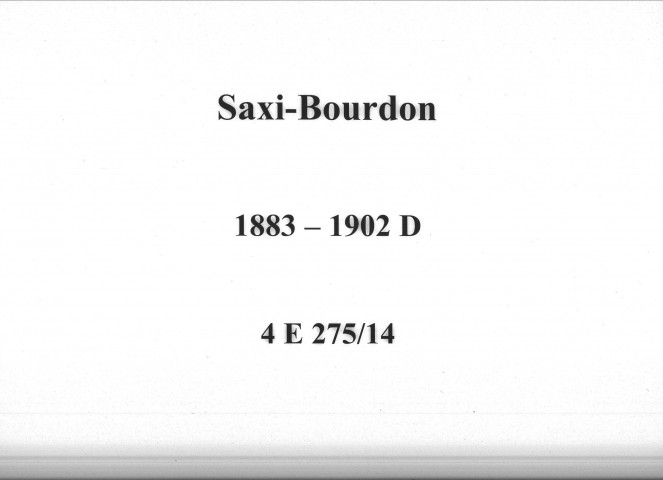 Saxi-Bourdon : actes d'état civil (décès).