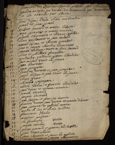 Fief de Charly à Chaulgnes : terrier.