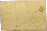 Dun-les-Places, cadastre ancien : plan parcellaire de la section D dite de Bornoux, feuille 1