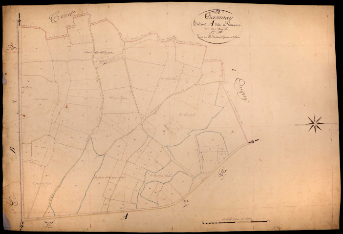 Tamnay-en-Bazois, cadastre ancien : plan parcellaire de la section A dite de Vouavre, feuille 3