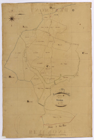 Beaumont-Sardolles, cadastre ancien : plan parcellaire de la section C dite de Marcilly, feuille 1