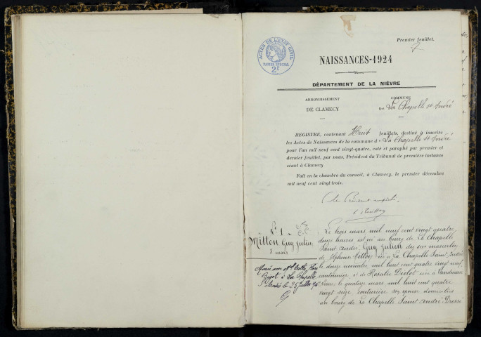 La Chapelle-Saint-André : actes d'état civil.