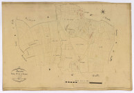 Bazoches, cadastre ancien : plan parcellaire de la section B dite de Cueugne, feuille 1