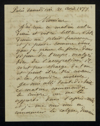 LURAT (Abel, graveur (1829-1890) : 4 lettres.