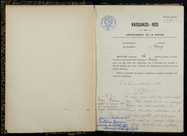 Empury : actes d'état civil.