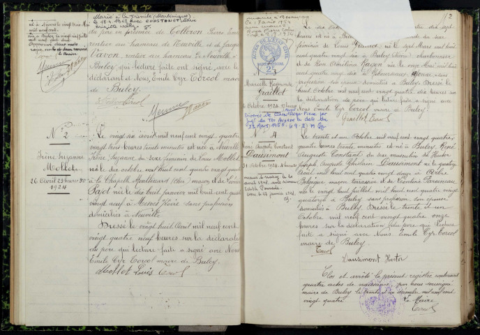 Bulcy : actes d'état civil.