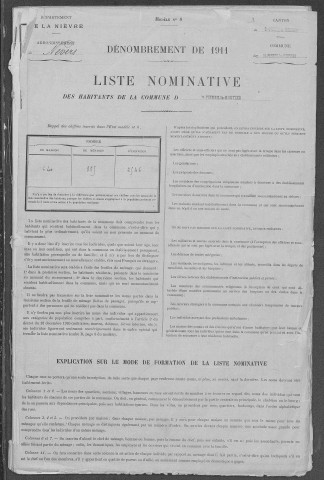 Saint-Pierre-le-Moûtier : recensement de 1911