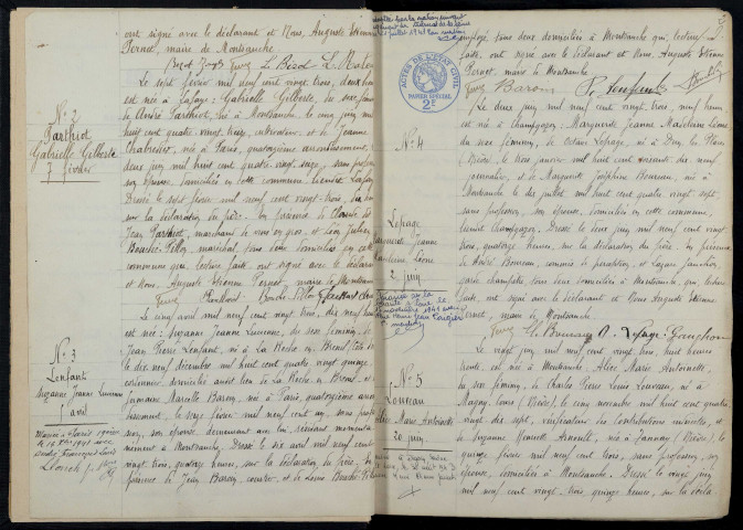 Montsauche-les-Settons : actes d'état civil.