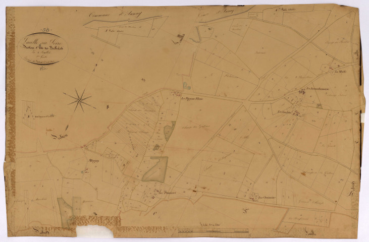 La Celle-sur-Loire, cadastre ancien : plan parcellaire de la section C dite des Berthelots, feuille 2