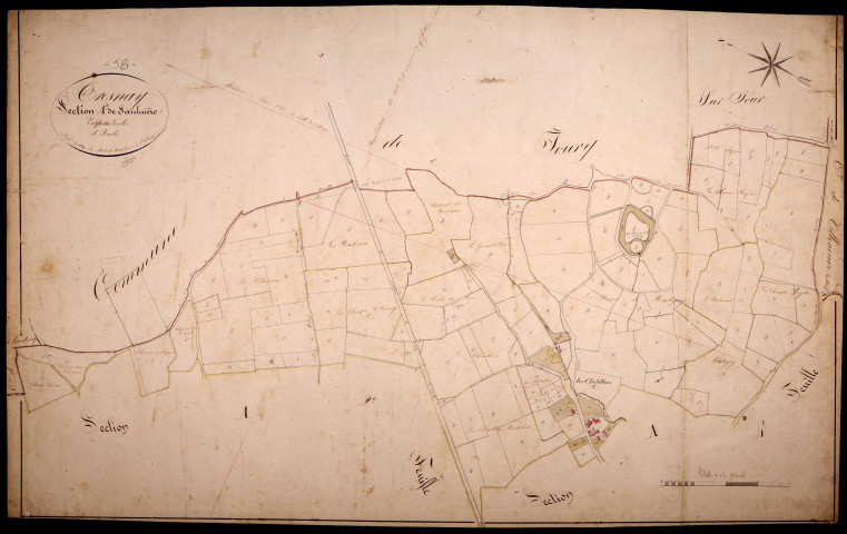 Tresnay, cadastre ancien : plan parcellaire de la section A dite de Saulnières, feuille 3