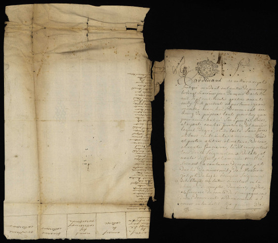 Fief de La Belouze à Poiseux : terrier.