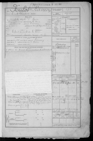 Bureau de Nevers-Cosne, classe 1912 : fiches matricules n° 573 à 1114 et 1699 à 1722