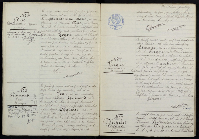 Lucenay-lès-Aix : actes d'état civil (naissances).