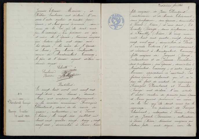 Montambert-Tannay : actes d'état civil.