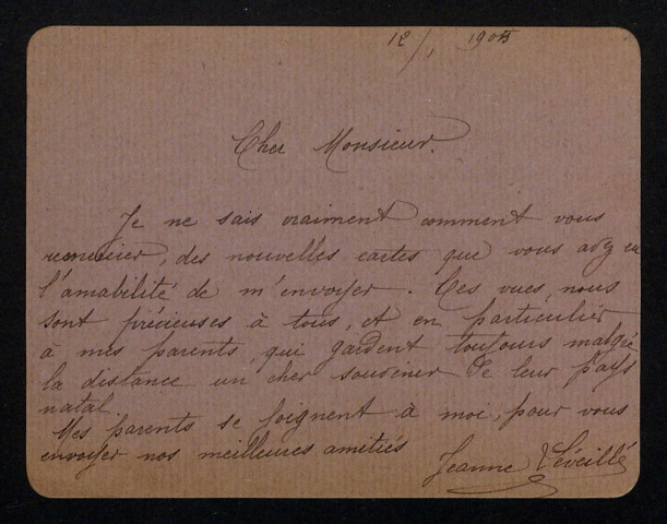 LÉVEILLÉ (Jeanne) : 1 lettre.