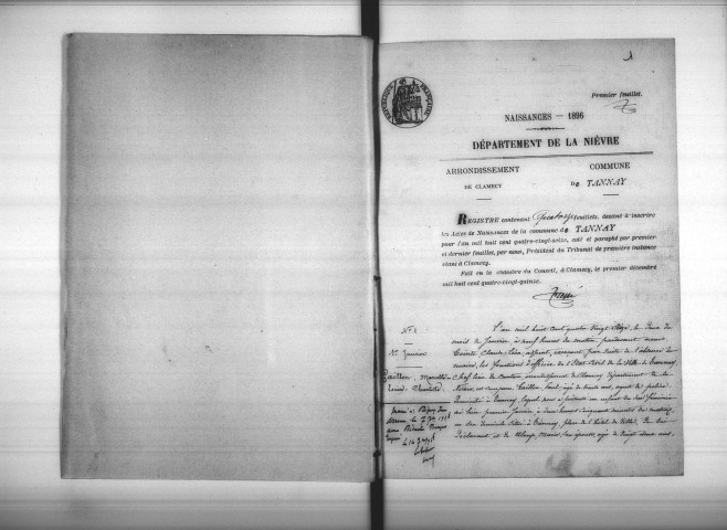 Tannay : actes d'état civil.