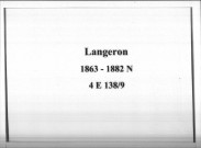 Langeron : actes d'état civil.