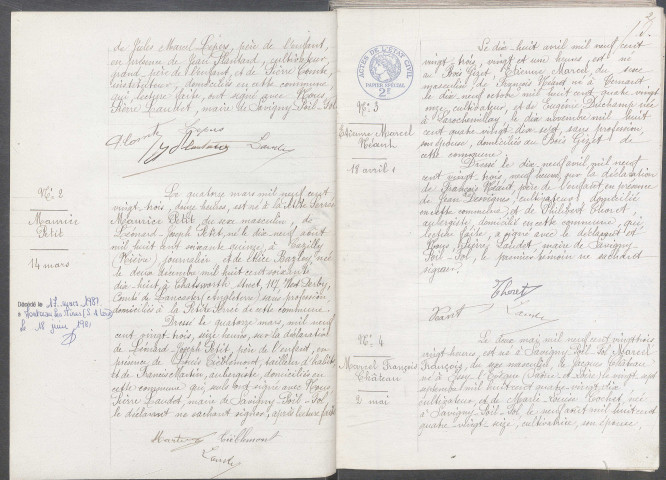 Savigny-Poil-Fol : actes d'état civil.