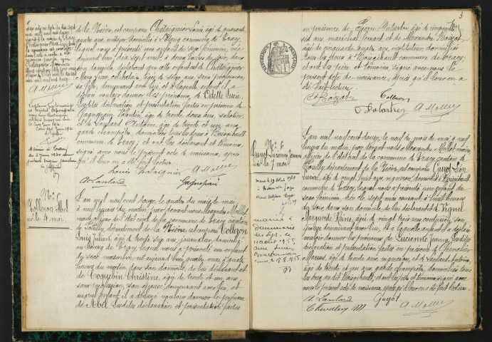 Tracy-sur-Loire : actes d'état civil, table décennale.