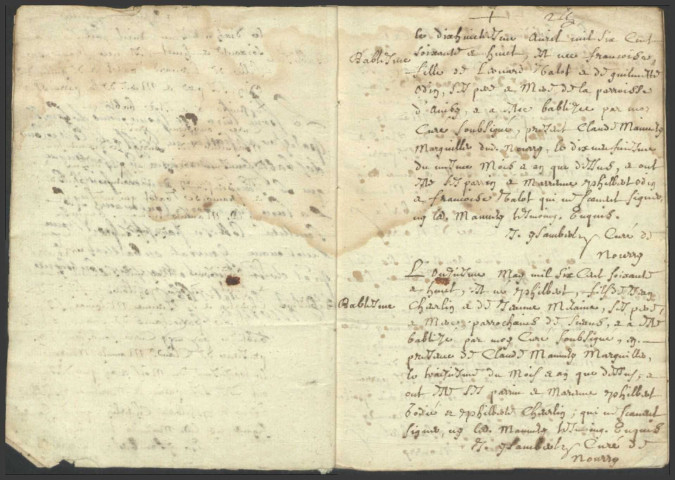 Vandenesse : registres paroissiaux.