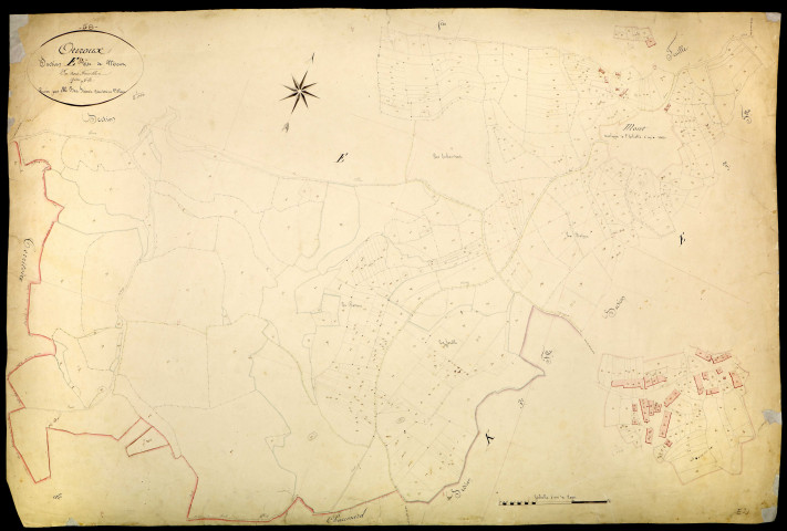 Ouroux-en-Morvan, cadastre ancien : plan parcellaire de la section E dite de Mont, feuille 2