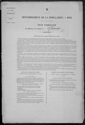 Narcy : recensement de 1872