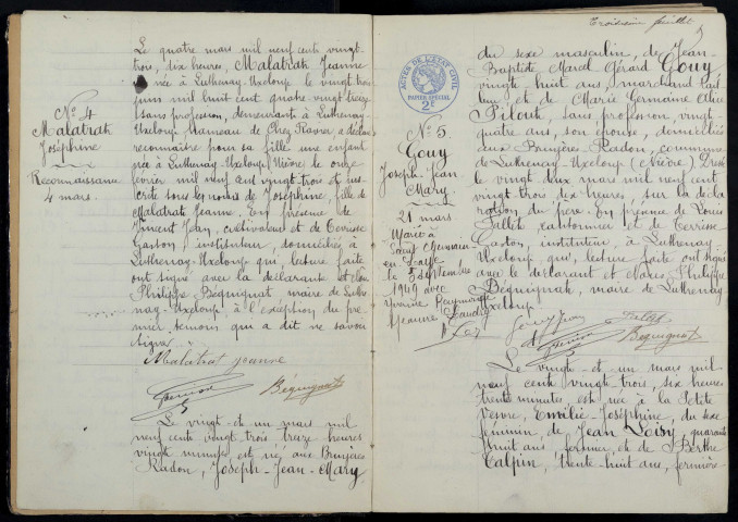 Luthenay-Uxeloup : actes d'état civil.