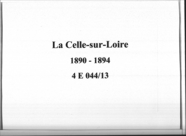La Celle-sur-Loire : actes d'état civil.