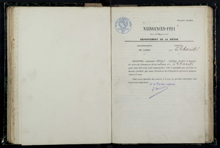 La Charité-sur-Loire : actes d'état civil.