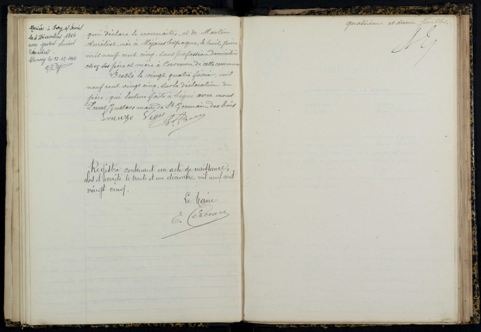 Saint-Germain-des-Bois : actes d'état civil.