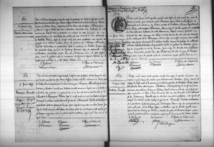 Fâchin : actes d'état civil.