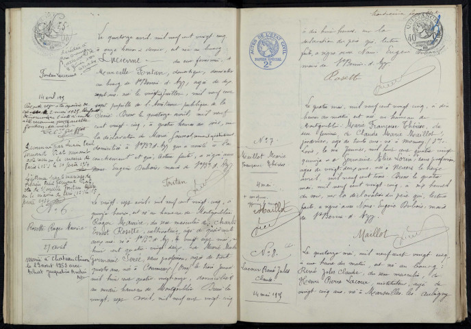 Saint-Benin-d'Azy : actes d'état civil (naissances).