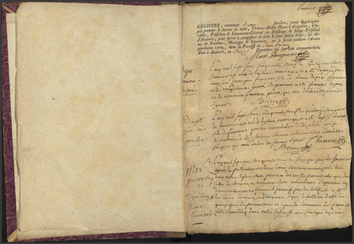 Saint-Vérain : registres paroissiaux.