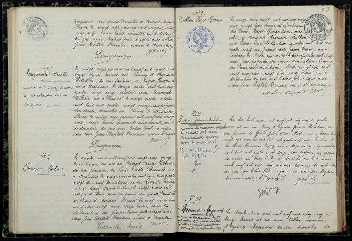 Arquian : actes d'état civil.