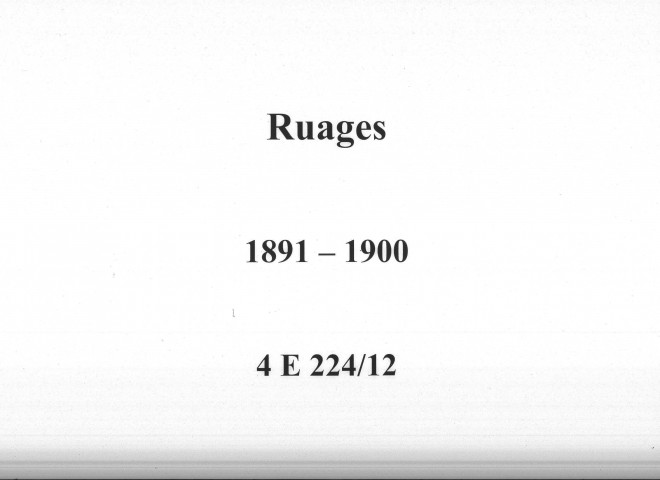 Ruages : actes d'état civil.