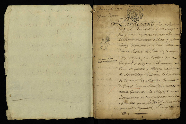 Fief de Montat à Saint-Maurice : terrier.