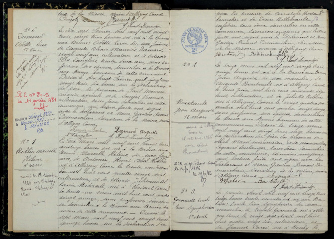 Alligny-Cosne : actes d'état civil.