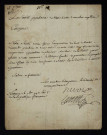 Société populaire de Nevers. - Buste de Brutus, inauguration par Fouché : lettre d'invitation à la Société populaire de Moulins-Engilbert.