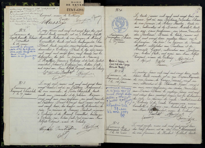 Colméry : actes d'état civil.