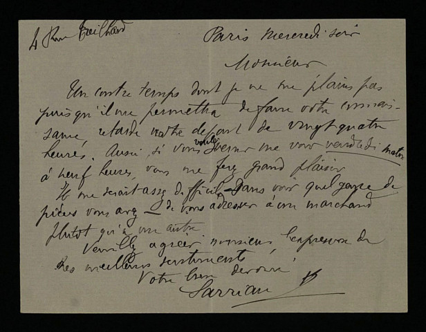 SARRIAU (Henri), numismate (1859-1906) : 2 lettres.