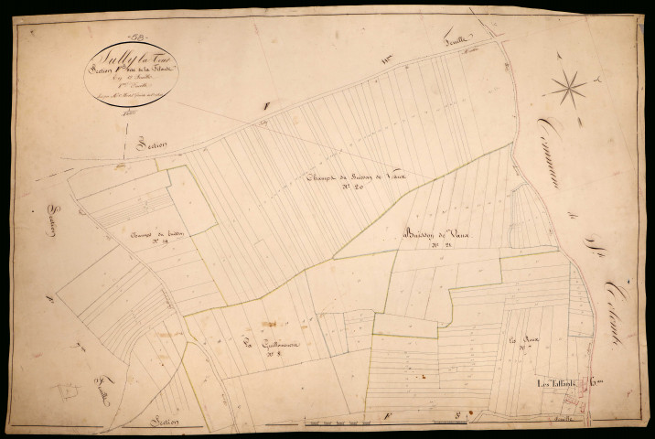 Suilly-la-Tour, cadastre ancien : plan parcellaire de la section F dite de la Filouse, feuille 8