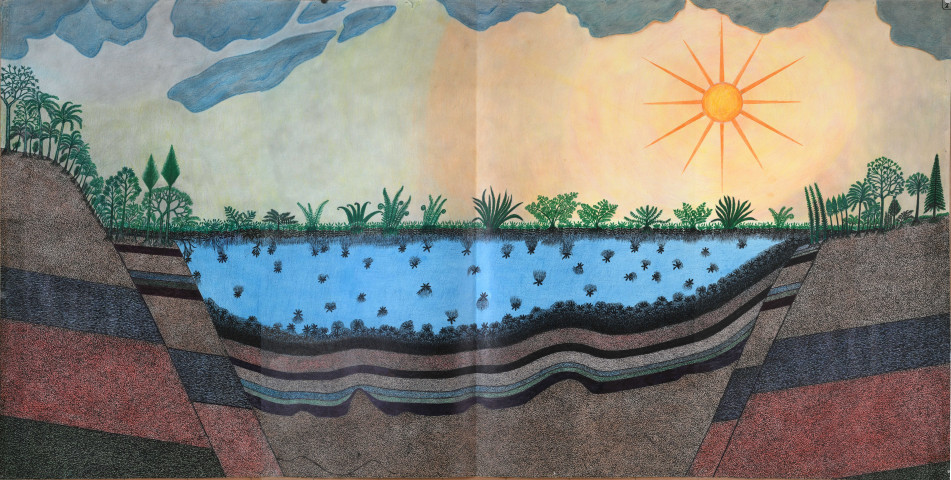 Formation d'une couche dans un effondrement (Graben) n°1.